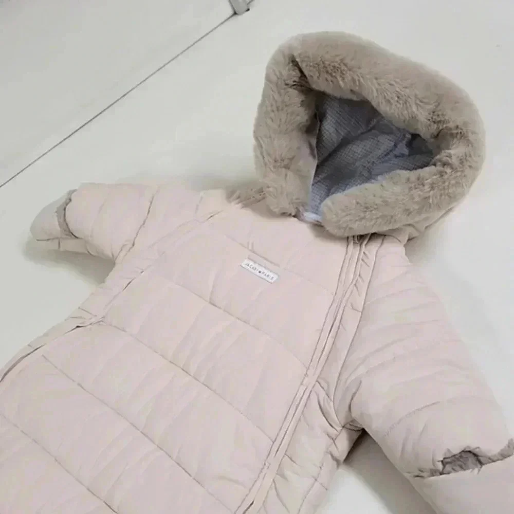 Jacadi Baby One-Piece Unisex Beige Quilted Snow Suit